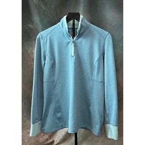 Women's Orvis Blue‎ 1/4 Zip Pullover w/ Thumb Holes & Back Pocket Size L